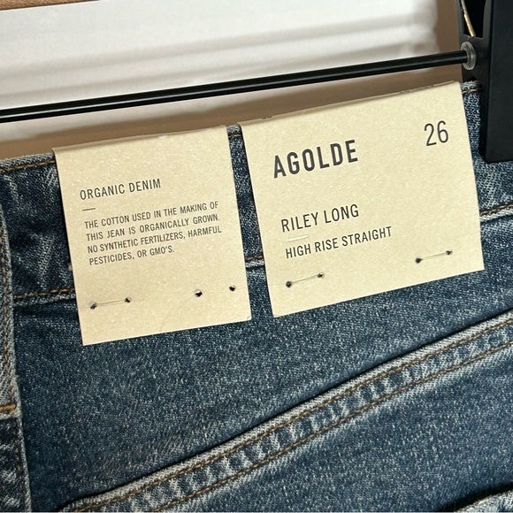 NWT Agolde Riley Long High Rise Straight Jeans Cypher Size 26 - Picture 11 of 14
